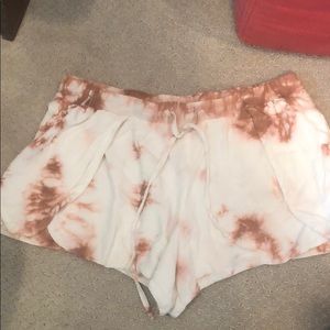 Pink tie dye shorts